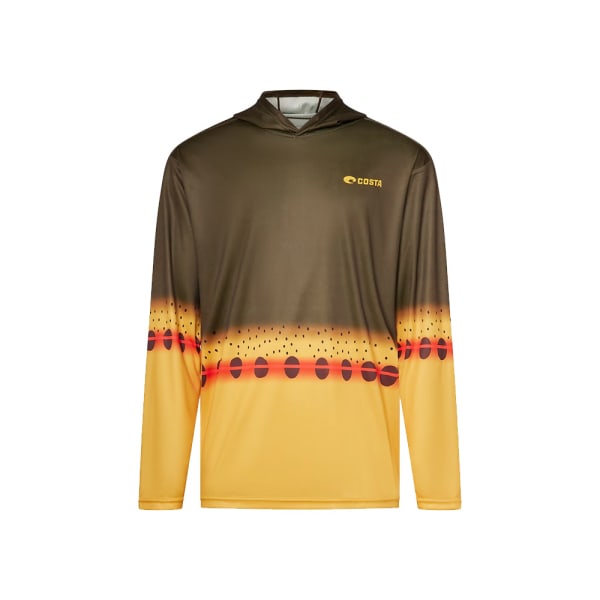 Costa Del Mar Lifestyle Technical Hood Graphic Fishskins T-Shirt Mens Golden Trout Print FQA401349-91O