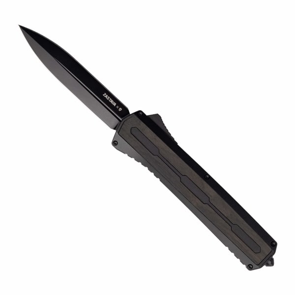 Tekto A7 Zastava Black S35VN Dagger Blade Black Wood Handle Black Accents Fine Edge Automatic/OTF Knife A7R-T6WBK-S35BK3-A1