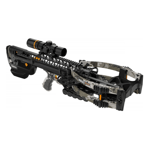 Ravin R500E XK7 Camo 500 FPS VersaDrive TTFS Internal Clutch R500 Draw Handle Electric Crossbow w/550 FPS Scope &amp; 3 R500 Arrows R056-1