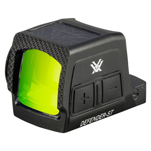 Vortex Optics Defender ST Tan Enclosed Solar Micro Green Dot Sight w/3 MOA Dot &amp; 32 MOA Circle, Motion Activated, DeltaPoint Pro Mount DFST-MGD3-E