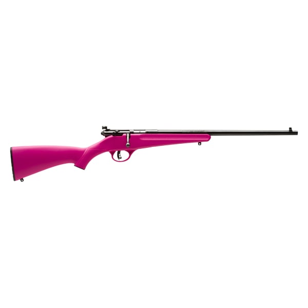 Savage Arms Rascal F-SR Single Shot Rimfire .22 LR 16.25" Heavy Bbl 1rd Synth AccuTrigger Black/Pink RH Full Bolt Action Rifle 13811