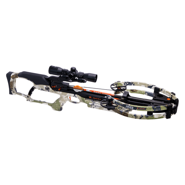 Ravin R8 XK7 Camo 420 FPS Versa-Draw Silent Cocking Trac-Trigger Helicoil Crossbow w/100-yard Scope &amp; .003 Arrows R008