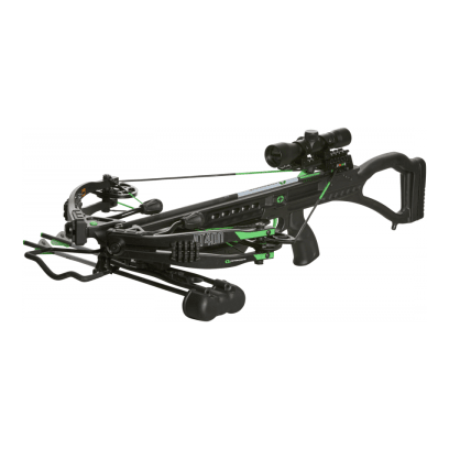 Centerpoint AT400 Compound Crossbow Kit, Includes 400 FPS 142 FPE w/4x32mm Scope, Detachable Silent Crank, Adj Foregrip, &amp; 3 20" .003 Arrows C0018