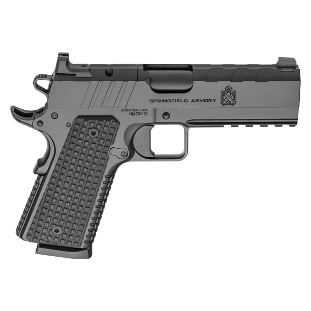Springfield Armory 1911 Emissary .45 ACP 4.25" Bbl Black Handgun w/ AOS Plate, U-Notch Tritium Sights, 2x8rd Mags PX9228LAOS