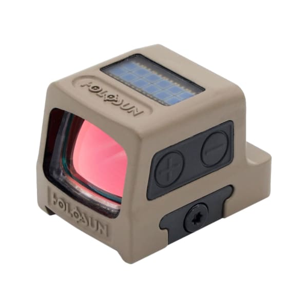 Holosun Green Multi-Reticle FDE Housing Titanium Miniature Enclosed Pistol Reflex Sight w/Solar Failsafe &amp; Shake Awake HE509T-GR-X2-FDE