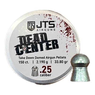 JTS Dead Center Precision .25 Cal 2.190g (33.80gr) Domed Pellets (150 ct) Bulk Package JAC116