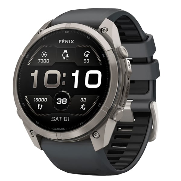 Garmin Fenix 9 Pro 51mm Titanium Smartwatch w/ Built-In Flashlight, AMOLED Display, Graphite-Black Silicone Band 010-04337-25