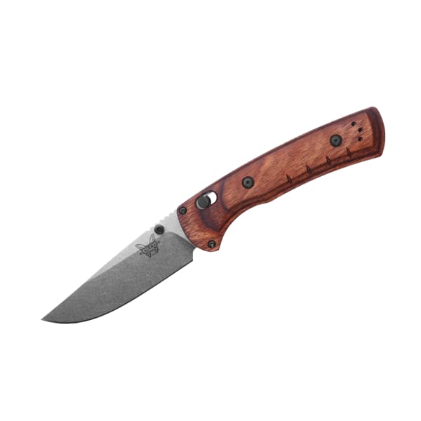 Benchmade SlipRidge Drop-Point MagnaCut Stainless Steel (60-62 HRC) Blade Dark Brown Stabilized Wood Handle Knife 15090