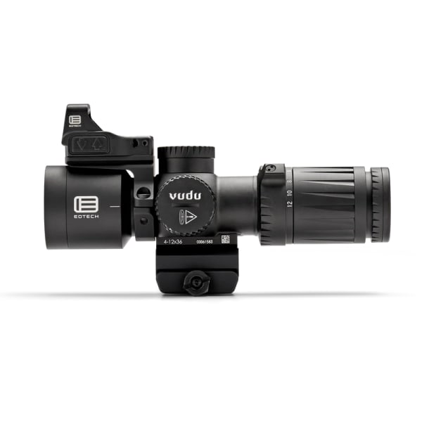 EOTech Vudu 4-12x Compact Package Kit Containing 4-12x36mm FFP MR5 Reticle (MRAD) Ultra-Short Riflescope, Integrated Mount, &amp; EFLX VDU4-12PKG1