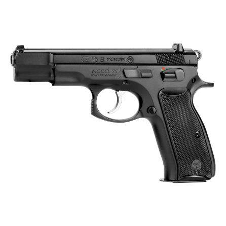 CZ 75 B 50th Anniversary Elite 9mm 10rd Blk Polycoat Steel, FS, MS, Blk Plastic Grips Full-Size Handgun 01117