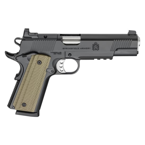 Springfield Armory 1911 Operator .45 ACP 5" Bbl Black Handgun w/ AOS Plate, U-Notch Tritium Sights, 2x8rd Mags PO9230AOS