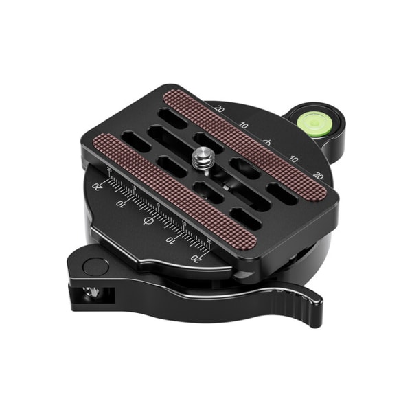 Leofoto Lever Release Clamp 70mm 3/8" Screw Hole, Bubble Level, QR-70 Plate, Arca Compatible LCC-70