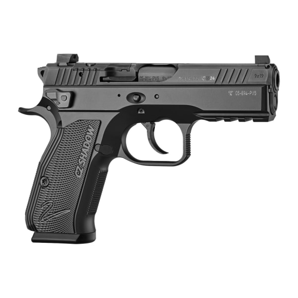 CZ Shadow 2 9mm 15rd Bbl Clear Annodized Frame/Nitride Slide FO Front/Blk Ser Hajo Rear MS Optics-Ready Hammer Fired Metal Framed Comp Handgun 86156