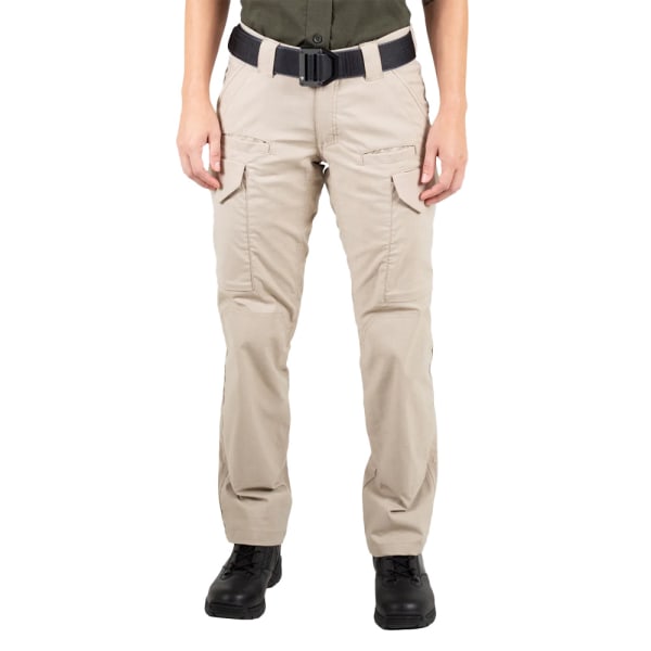 First Tactical Women's V2 Tactical Pants 2-Way Stretch Water Resistant Double-Dyed Khaki 124011-055