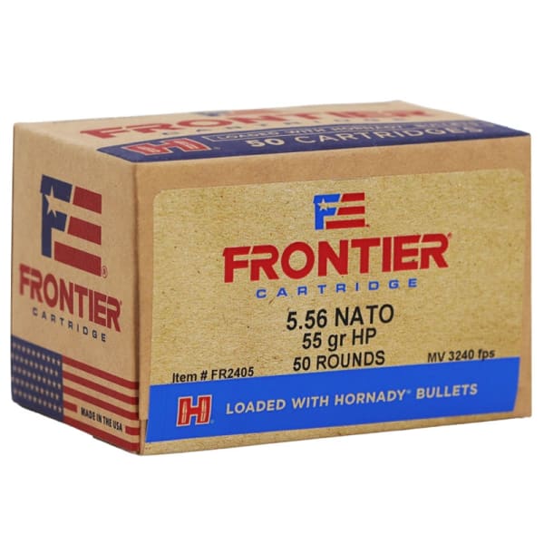 Hornady Frontier Match 5.56 NATO 55gr Hollow Point Oriented Ammunition (50/Box) FR2405