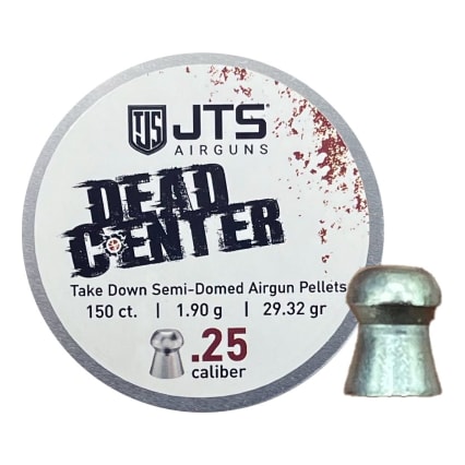 JTS Dead Center Precision .25 Cal 1.900g (29.32gr) Semi-Domed Pellets (150 ct) Bulk Package JAC115