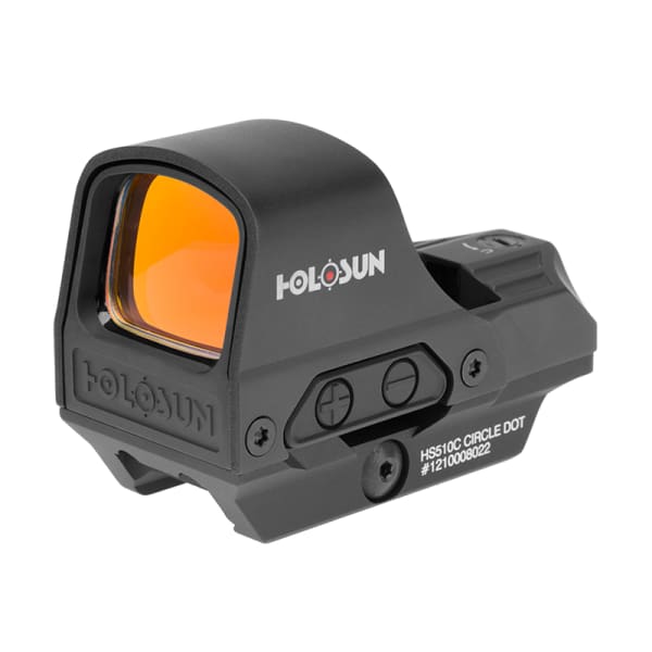 Holosun HS510C Multi-Reticle Circle Dot Open Reflex Sight w/ Solar Failsafe, Shake Awake, and QD Mount - HS510C