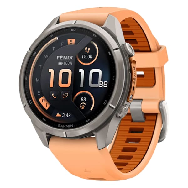 Garmin Fenix 9 Pro 43mm Titanium Smartwatch w/ inReach, AMOLED Display, Shell Pink-Autumn Orange Silicone Band 010-04335-00