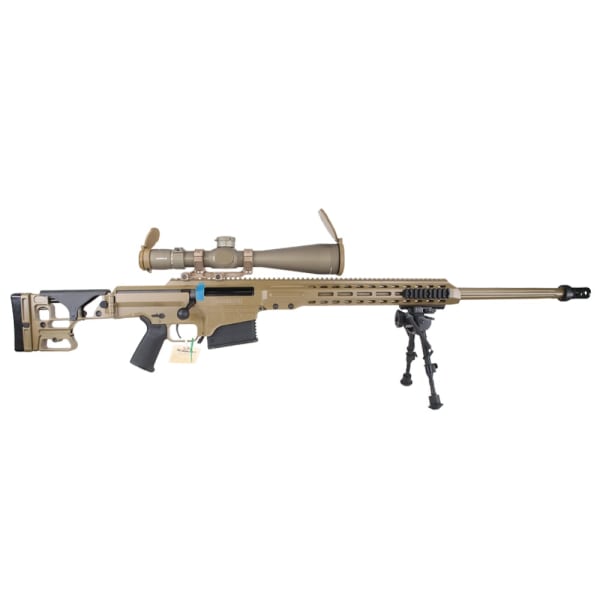 Barrett MK22 MOD 0 PSR .300 Norma Mag SOCOM Coyote Brown Elite Series Cerakote Finish 26" Fluted Bbl 1:8" Sniper Rifle w/Contract Mount, Leupold 7-35x56mm w/T3 Reticle, Bipod, Bag Rider, &amp; Zero Target from Factory 19505