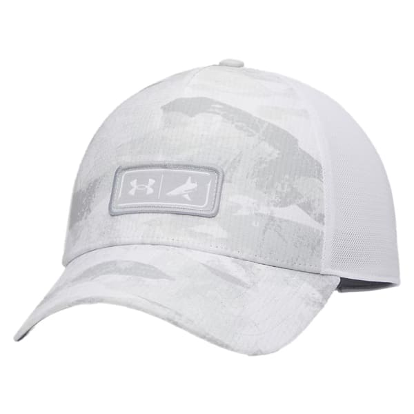 Under Armour Men's BTH x Fish Mid Trucker Hat White/Mod Gray Size OSFM 6014187-100001