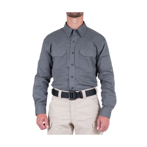 First Tactical Men's V2 Tactical Long Sleeve Shirt Wolf Grey 111006-036