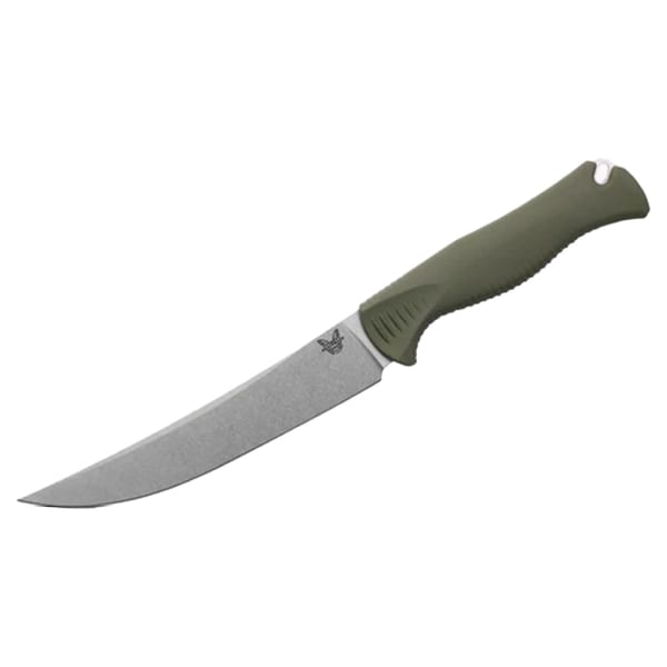 Benchmade Meatcrafter 6" Fixed Blade Trailing-Point Dark Olive Santoprene Knife 15500-04