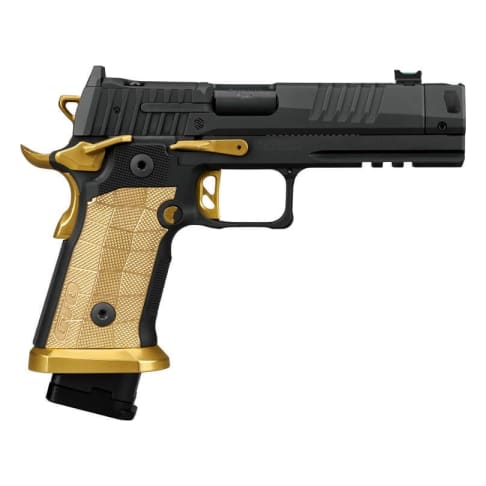 Sig Sauer P211 Spectre Comp 9mm 4.4" Bbl Optic Ready SAO Fiber Optic Brass Grip Pistol w/(1) 23rd &amp; (2) 21rd Steel Mags &amp; Compensator 211F-9-GTO-SC