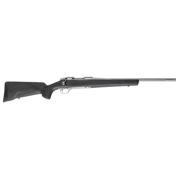 Sako 90 Peak Stainless Steel 243 WIN No Sights 20 Fluted BBL 1:8 M15x1 TPI RH SS Trig  6RD Carbon Fiber / Black J06087