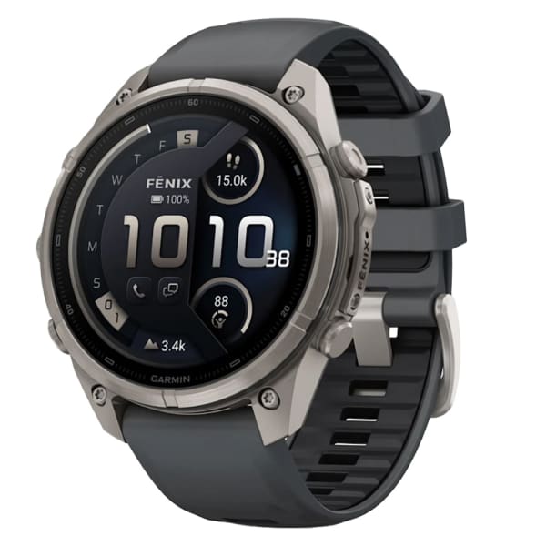 Garmin Fenix 9 Pro 47mm Titanium Smartwatch w/ inReach, AMOLED Display, Graphite-Black Silicone Band 010-04336-20
