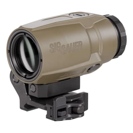 Sig Sauer JULIET5T-AMR 5x24mm Compact Magnifier w/ Flip to Side Mount, Auto-Modified Reticle System, IPX8 Waterproof, Aluminum Housing, FDE SOJ5MT11