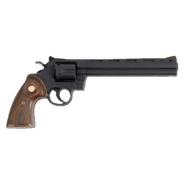 Colt Python Matte Blued .357 Magnum 8" Bbl Molded Red Ramp Sight Wood Grip Matte Blued Revolver PYTHON-BM8WTS