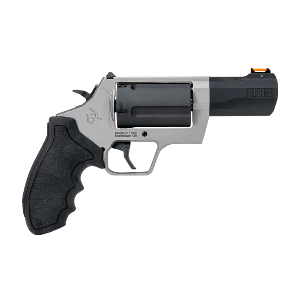 Taurus Judge .45 Colt/.410 Bore 3" Bbl Fiber Optic Front/Adjustable Rear Sights 5rd Cap DA/SA Rubber Grip Matte Black/Stainless Revolver 2-JUDGE35