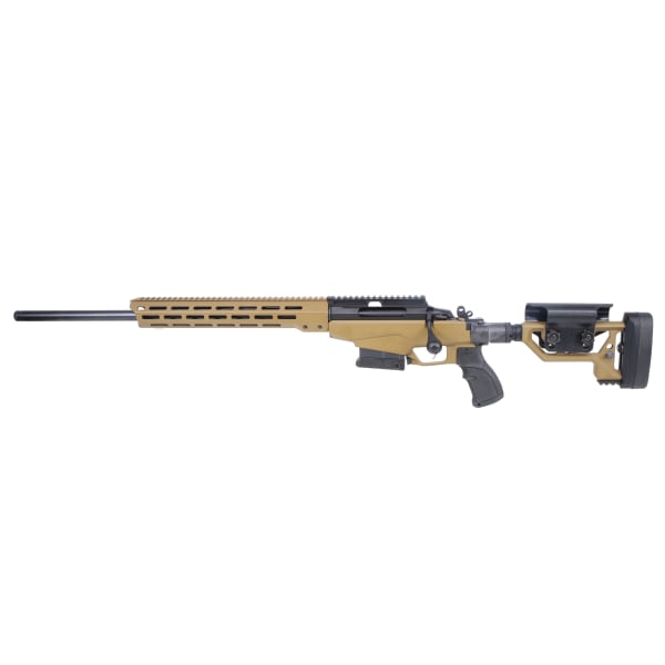 Tikka T3X TAC A1 Matte Blued Steel 308 WIN NS 23.7 BBL 1:1/10 5/8x24 TPI LH 2-stage 10RD Folding Alum ADJ CHK / Coyote Brown J03262
