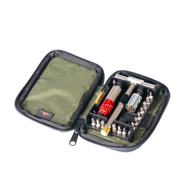 Reptilia Fix It Sticks Toolkit w/ Adjustable 15-65 in-lb Torque Driver, T-Wrench, 15-Bit Set, Brass Hammerhead 100-415