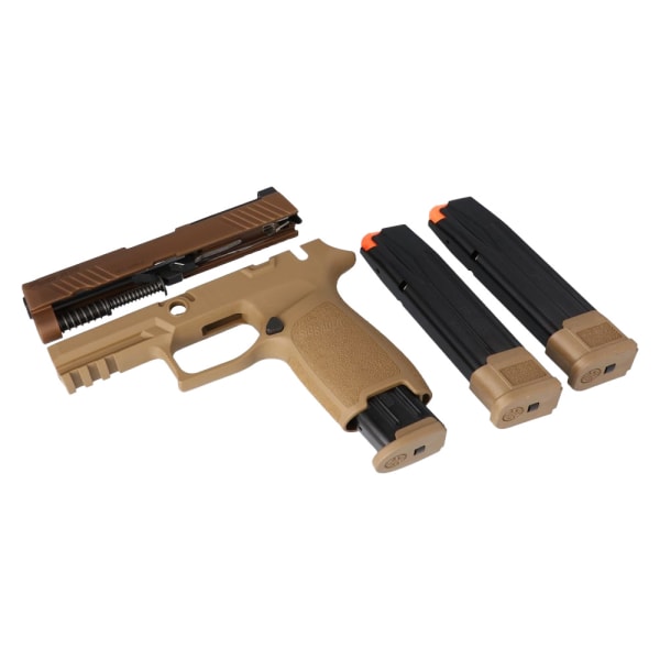 Sig Sauer P320 Cal-X P320-M18 9mm Carry Coyote (1)17rd &amp; (2)21rd Mags X-Change Kit CALX-M18-CSS-MS