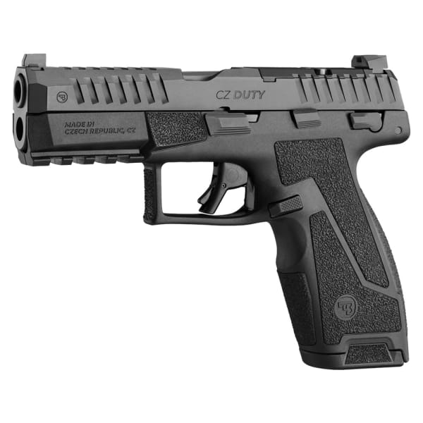 CZ Duty 4.0F 9mm 4" Bbl OR H3 Night Sights Manual Saftey Ambi Slide Stop/Mag Catch Poly Frame &amp; Grip Black Pistol w/(2) 10rd Mags 05082
