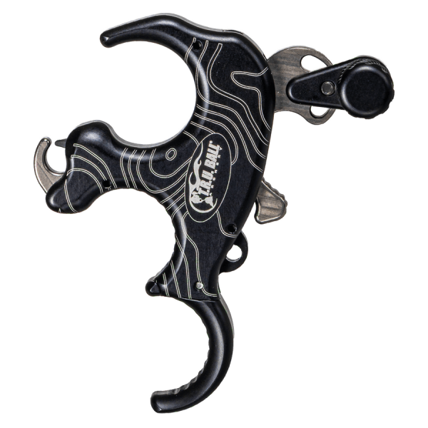 T.R.U. Ball Archery Ridgepoint Flex 3 Finger Aluminum Thumb Release with Lanyard Black/Black Handle Release TRGF-BKBK