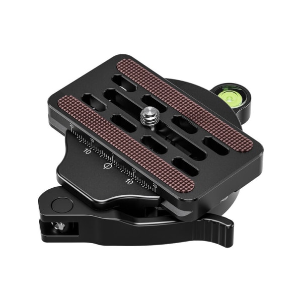 Leofoto Lever Release Clamp 60mm 3/8" Screw Hole, Bubble Level, QR-70 Plate, Arca Compatible LCC-60