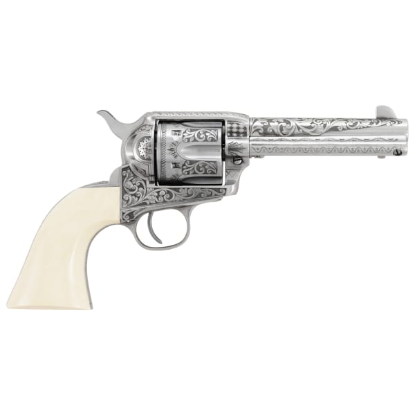 Uberti Outlaws &amp; Lawmen "Patton" 1873 .45 ACP 4.75" Bbl Single-Action Stainless Steel Simulated Ivory Cattleman Revolver 356729