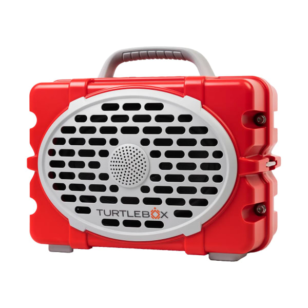 Turtlebox GameDay Series 2.0 Original Outdoor Bluetooth Speaker w/ Party Mode, Waterproof, 25hr Battery, Scarlet/Grey TB-ORIG-G3-RED-GRAY-GRAY-2