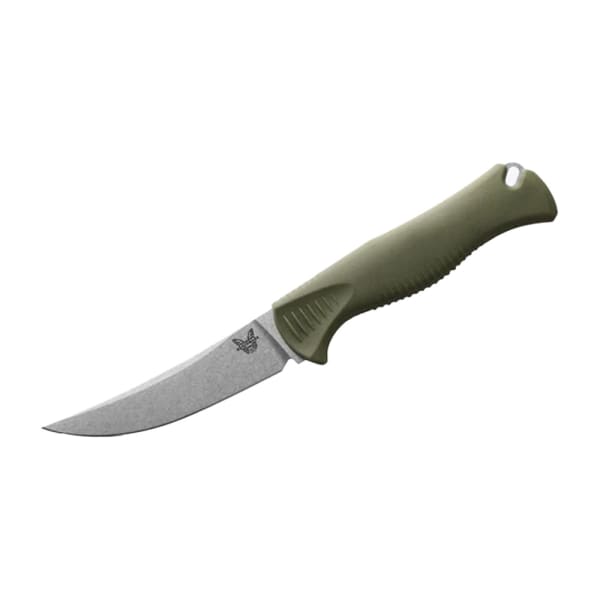 Benchmade Meatcrafter 4" Fixed Blade Trailing-Point Dark Olive Santoprene Knife 15505