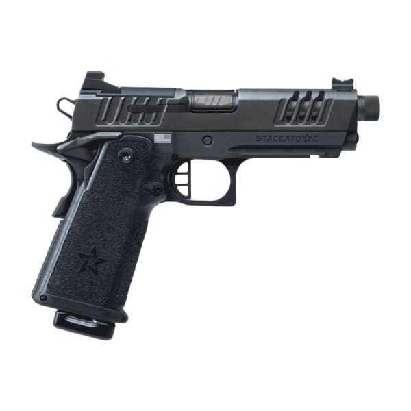Staccato C Full Size Grip Carry + Duty V3 C Optic Ready DLC Thr Bbl (Blk Al Flat Trig) w/ X-Series Serrs DLC/DLC TB Frm/Fnsh 15-1501-000314-01