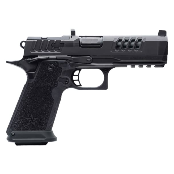 Staccato Premium HD P4.5 9mm DLC Barrel Trijicon Night Sight DLC/DLC Finish 4x Mags w/X-Series Serrations (Magwell) 20-2300-000106-01