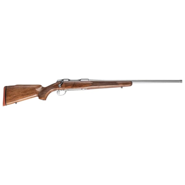 Sako 90 Hunter Stainless Steel 22-250 REM No Sights 20  BBL 1:14 M15x1 TPI RH Std Trig 5RD Wood / Oiled Brown J05199