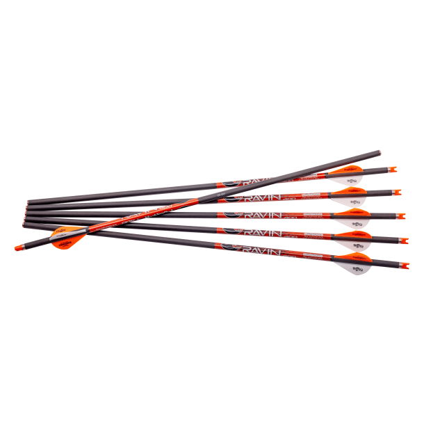 Ravin 3 Pack 400gr .003 Carbon Shaft Brass Insert 2" Vanes Polymer Nock Arrows (Not for use in R500 Crossbows) R338