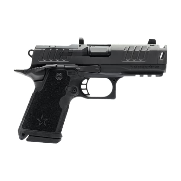 Staccato Base C4X 9x19mm 4" DLC Comp Bbl Black Front Sight 15+1 Pistol w/(2) 15rd Steel Mags 20-1701-000107