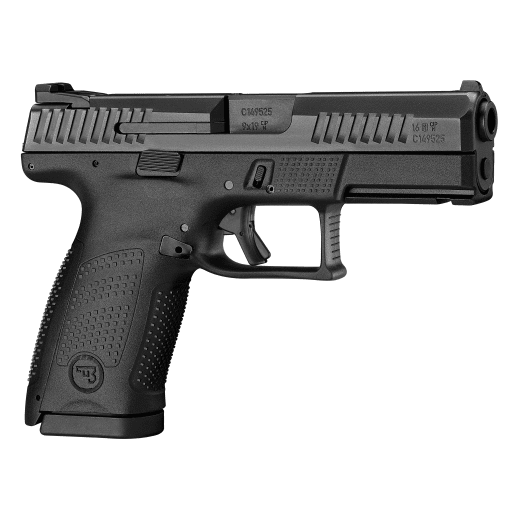 CZ P-10 C Optics-Ready 9mm 10rd Ported Barrel/Slide Blk Handgun w/Polymer Frame, Nitride Slide, Fixed Sights, 3 Backstraps, Rev Mag Catch 1578