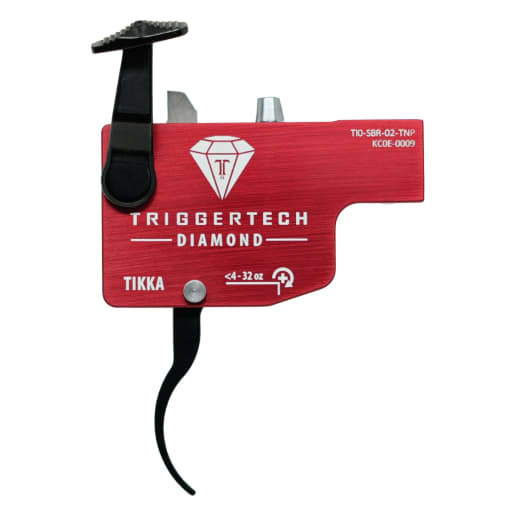 TriggerTech Diamond Trigger for Tikka T3, T3x, &amp; T1x 4oz-32oz Adj Pull Weight, Pro-Curve Lever, RH Red ZCT, CLKR, TKR Technology TI0-SRB-02-TNP