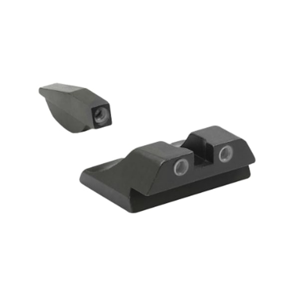 Meprolight USA Tru-Dot Green Tritium Ruger P85, P85 MARK II, &amp; P89 White Rings Front &amp; Rear Fixed Sights 109903101