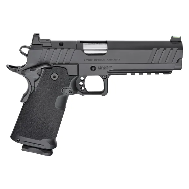 Springfield Armory 1911 DS Prodigy 9mm 5" Bbl Black Handgun w/ AOS Plate, U-Notch Fiber Optic Sights, 1x17rd &amp; 1x20rd Mags PH9119AOS